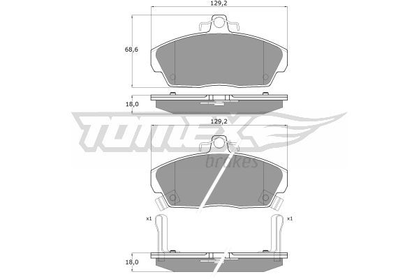 TOMEX BRAKES stabdžių trinkelių rinkinys, diskinis stabdys TX 11-51